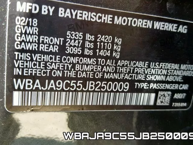 WBAJA9C55JB250009 фото 2