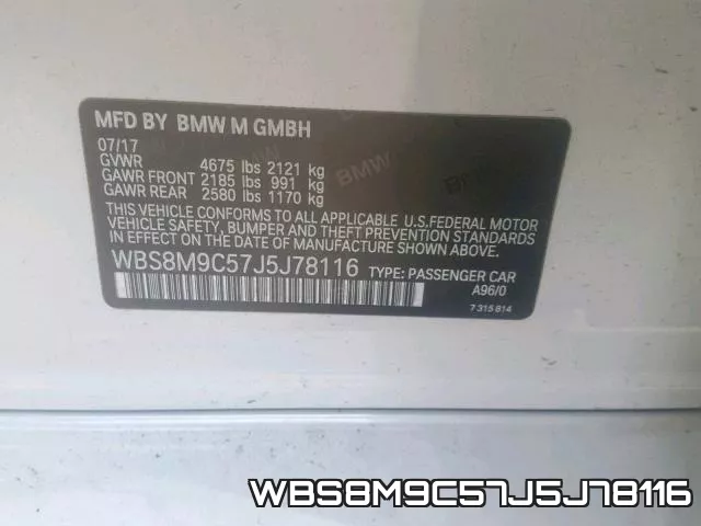 WBS8M9C57J5J78116 фото 2