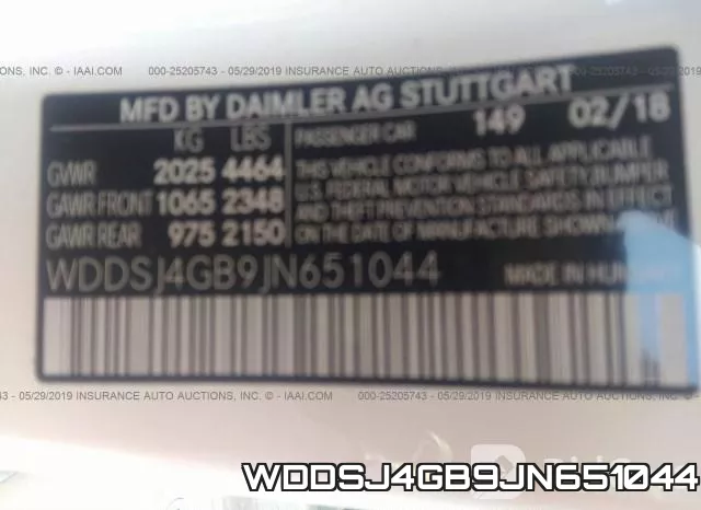 WDDSJ4GB9JN651044 фото 10
