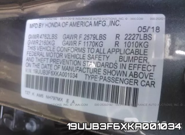 19UUB3F6XKA001034 фото 10