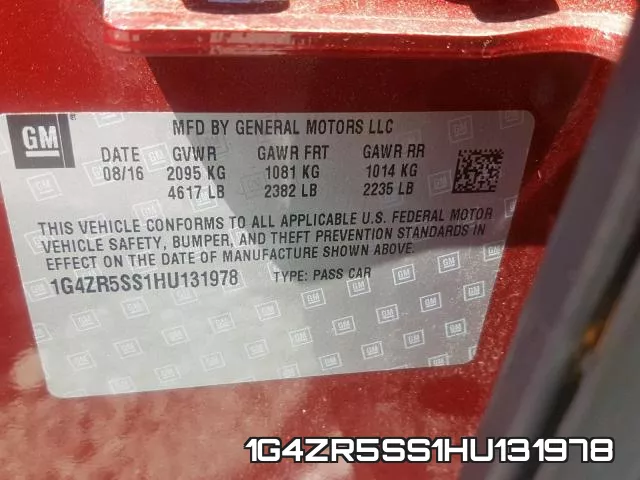 1G4ZR5SS1HU131978 фото 2
