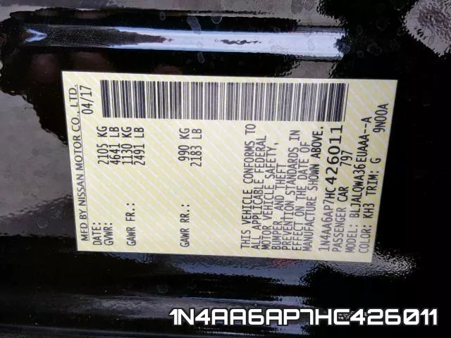 1N4AA6AP7HC426011 фото 2