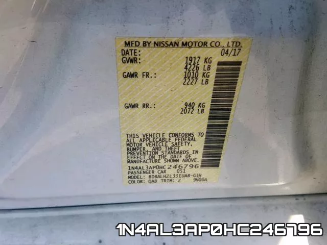 1N4AL3AP0HC246796 фото 2
