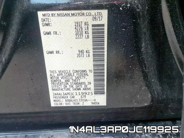 1N4AL3AP0JC119925 фото 2