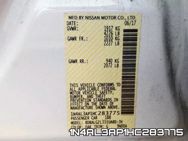 1N4AL3AP1HC283775 фото 2