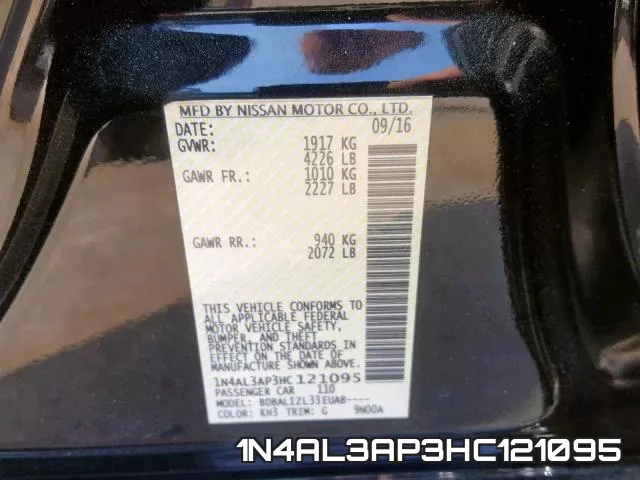 1N4AL3AP3HC121095 фото 2