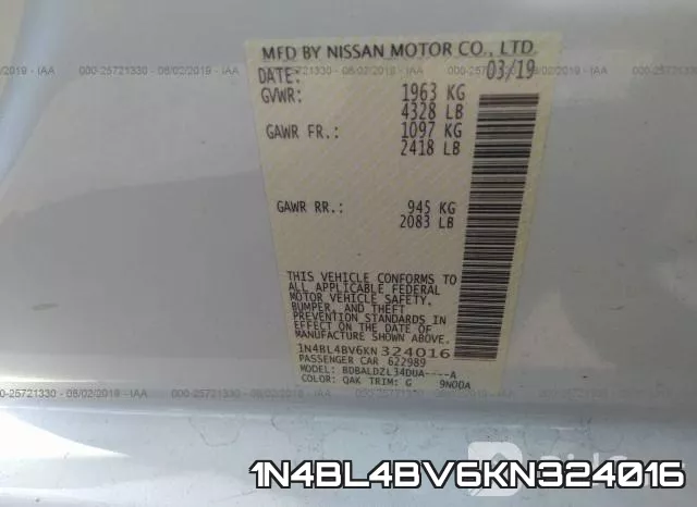 1N4BL4BV6KN324016 фото 10