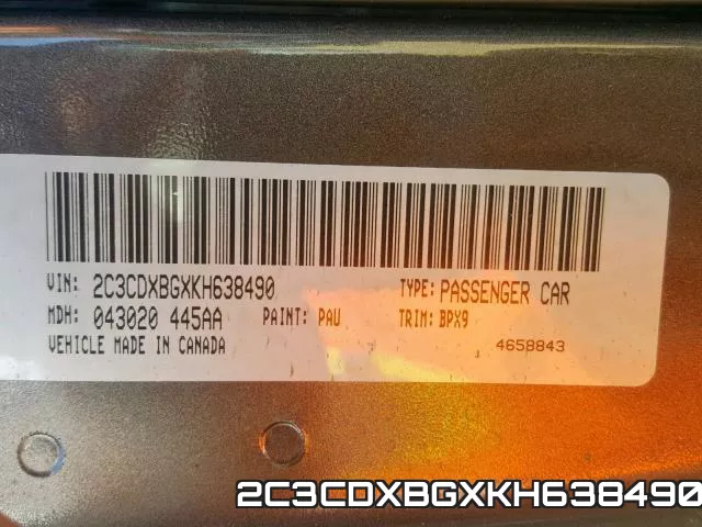 2C3CDXBGXKH638490 фото 2