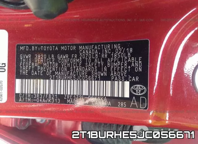 2T1BURHE5JC056671 фото 10