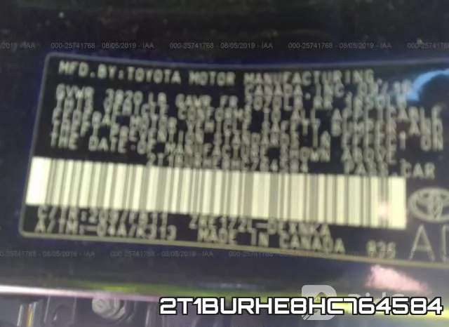 2T1BURHE8HC764584 фото 10