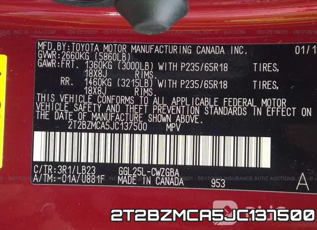 2T2BZMCA5JC137500 фото 10