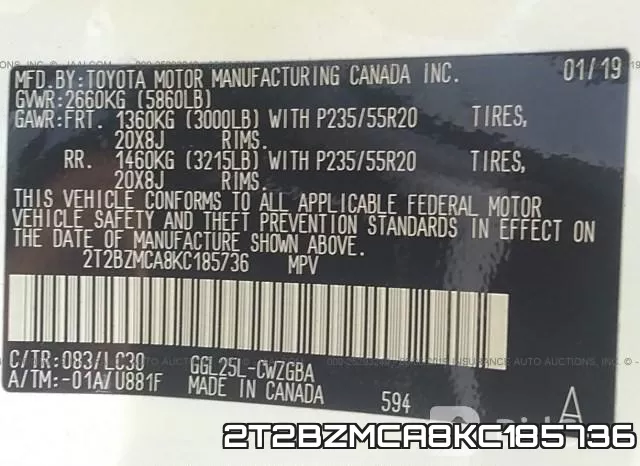 2T2BZMCA8KC185736 фото 9
