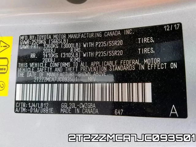 2T2ZZMCA7JC093501 фото 2