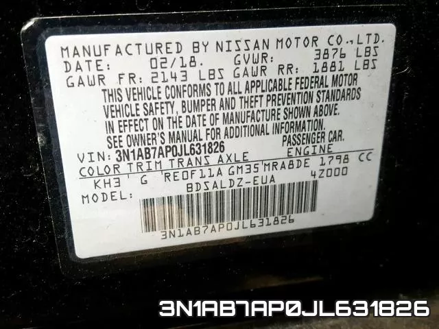 3N1AB7AP0JL631826 фото 2