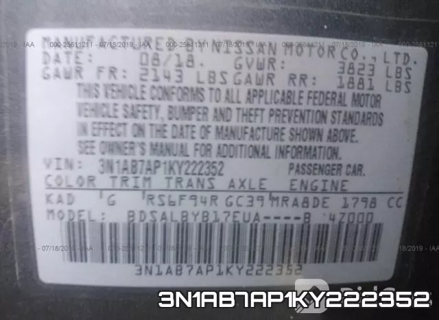 3N1AB7AP1KY222352 фото 10