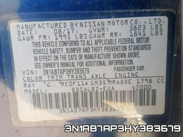 3N1AB7AP3HY383679 фото 2