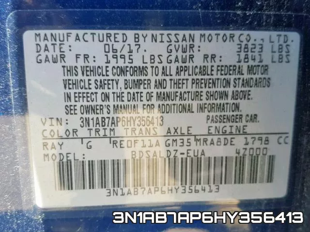 3N1AB7AP6HY356413 фото 2
