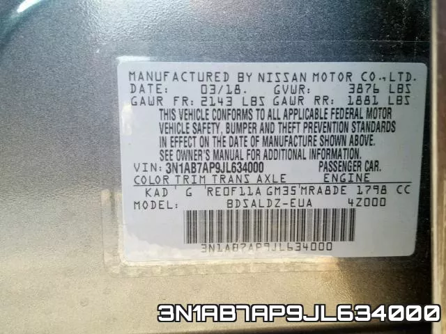 3N1AB7AP9JL634000 фото 2