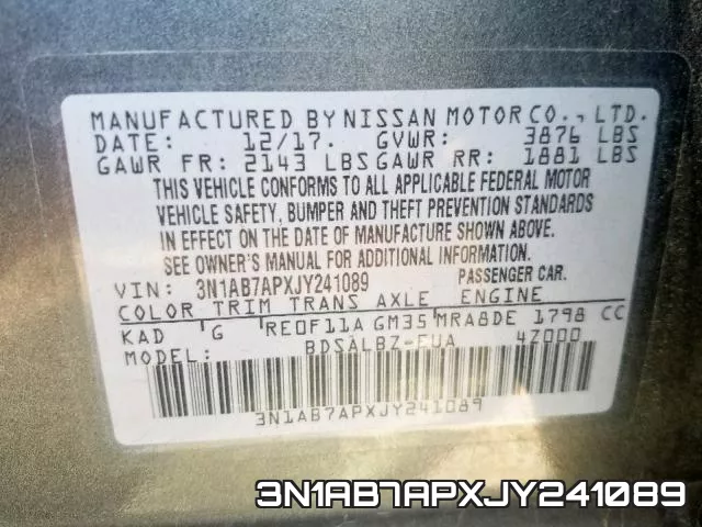 3N1AB7APXJY241089 фото 2