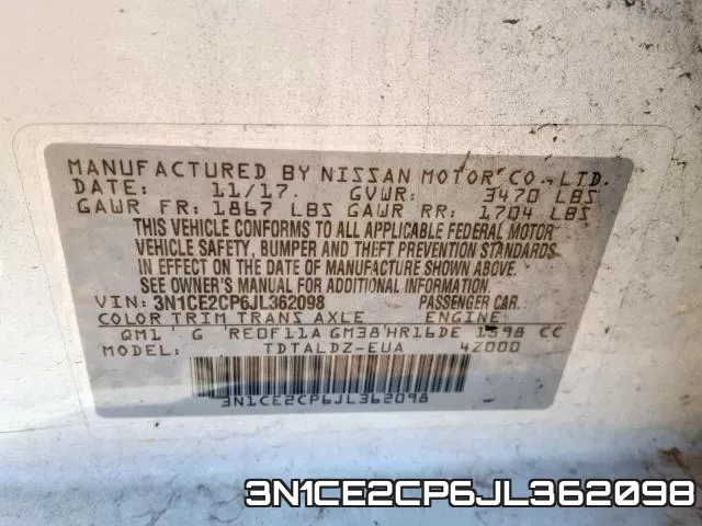 3N1CE2CP6JL362098 фото 2