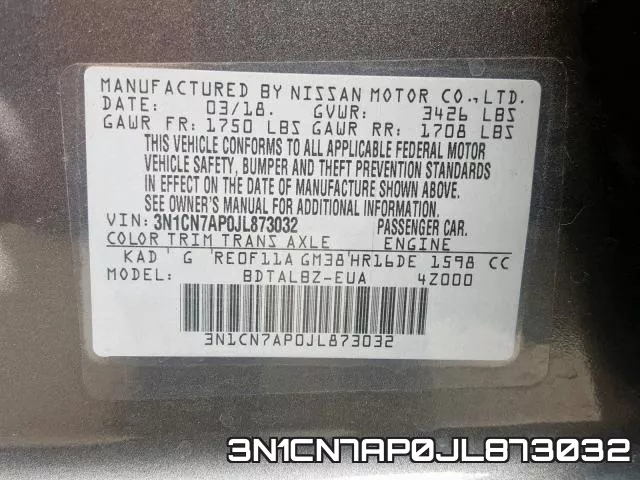 3N1CN7AP0JL873032 фото 2