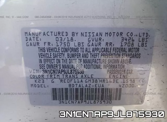 3N1CN7AP9JL875930 фото 10