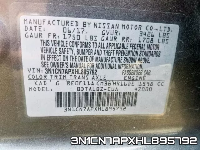 3N1CN7APXHL895792 фото 2