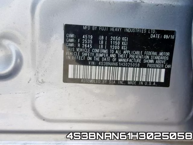 4S3BNAN61H3025058 фото 2