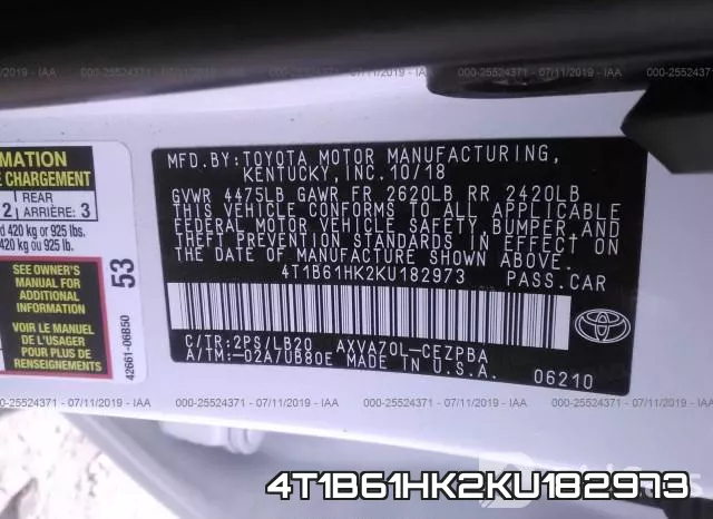 4T1B61HK2KU182973 фото 9