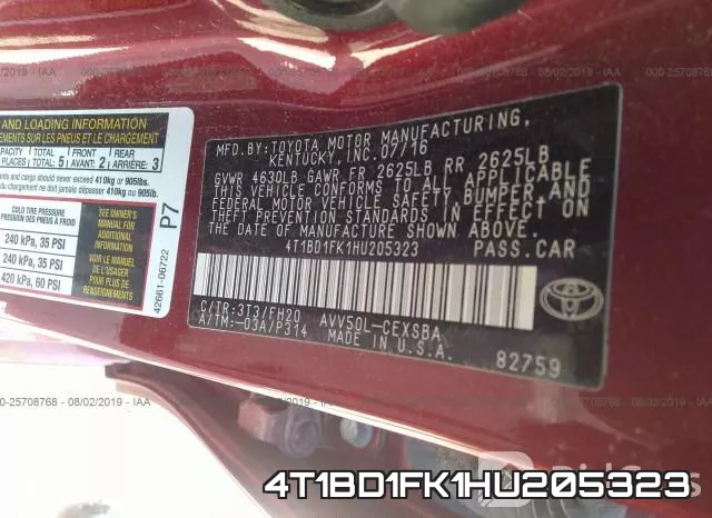 4T1BD1FK1HU205323 фото 9