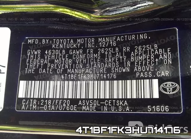 4T1BF1FK3HU714176 фото 10