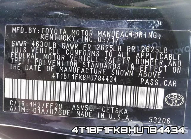 4T1BF1FK8HU784434 фото 10