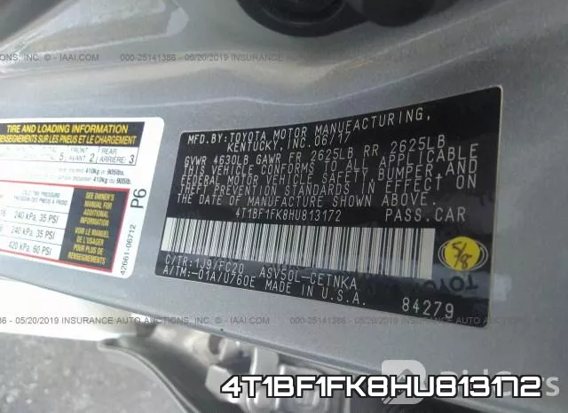 4T1BF1FK8HU813172 фото 10