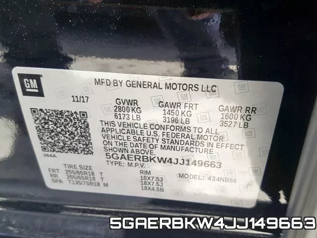 5GAERBKW4JJ149663 фото 2