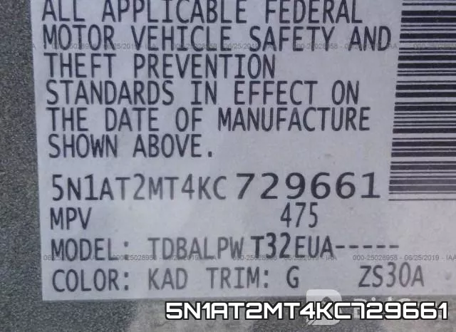 5N1AT2MT4KC729661 фото 10