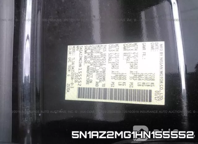 5N1AZ2MG1HN155552 фото 10