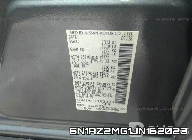 5N1AZ2MG1JN162023 фото 10