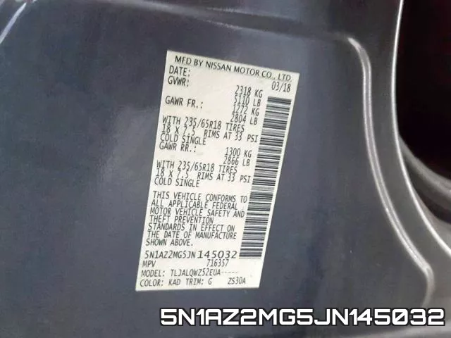 5N1AZ2MG5JN145032 фото 2