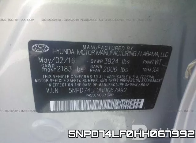 5NPD74LF0HH067992 фото 10