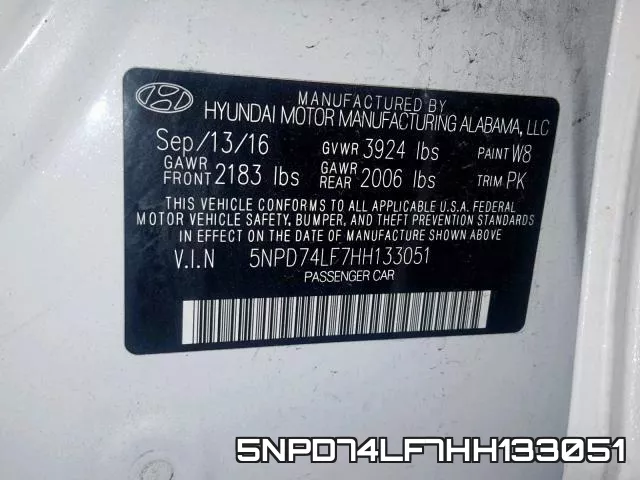 5NPD74LF7HH133051 фото 2