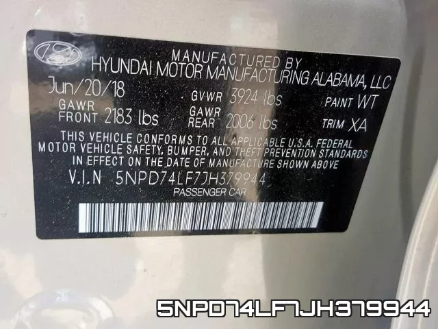 5NPD74LF7JH379944 фото 2