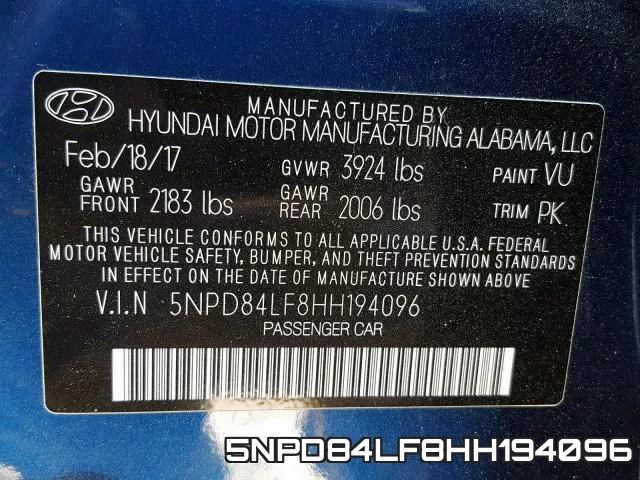 5NPD84LF8HH194096 фото 2