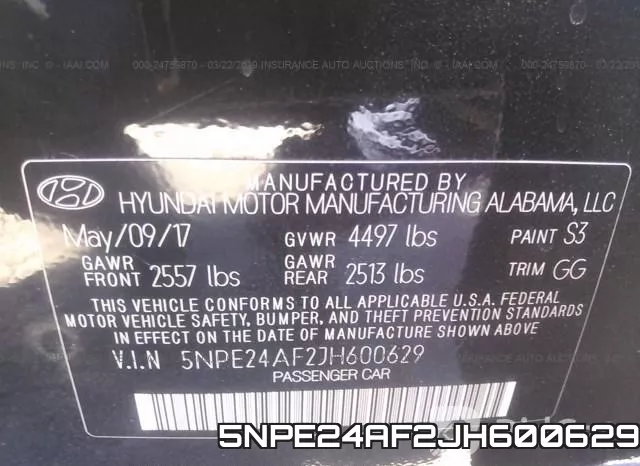 5NPE24AF2JH600629 фото 10