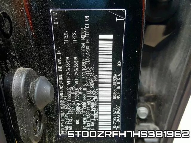 5TDDZRFH7HS381962 фото 2