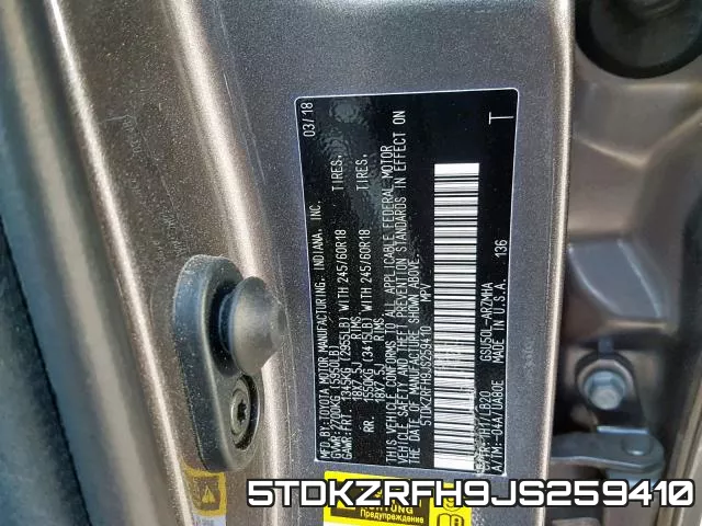 5TDKZRFH9JS259410 фото 2