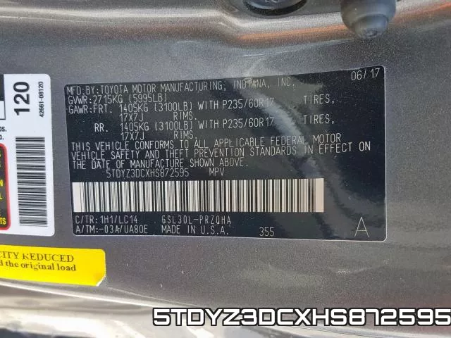 5TDYZ3DCXHS872595 фото 2