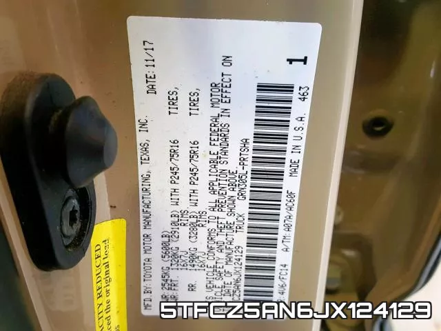 5TFCZ5AN6JX124129 фото 2