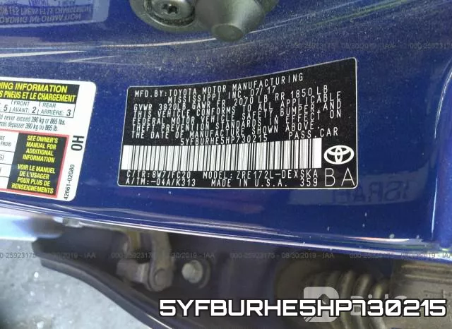 5YFBURHE5HP730215 фото 10