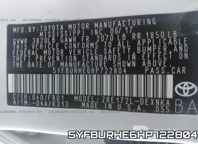 5YFBURHE6HP722804 фото 10