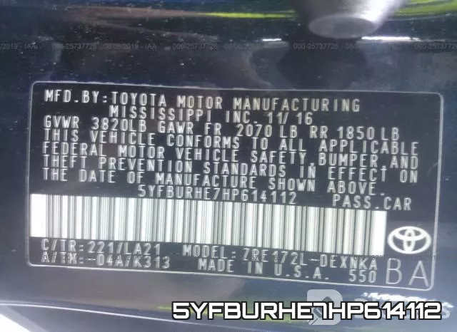 5YFBURHE7HP614112 фото 10